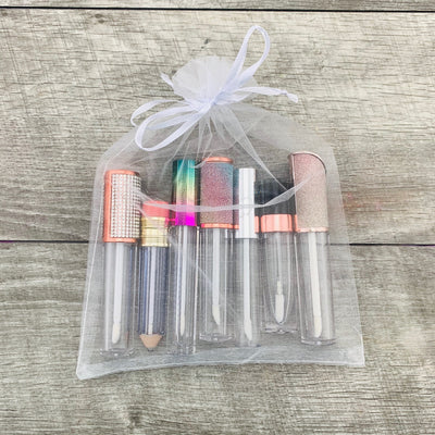 White Sheer Organza Bags 10CT 6x9 inch Lip Gloss Bags Drawstring Pouch