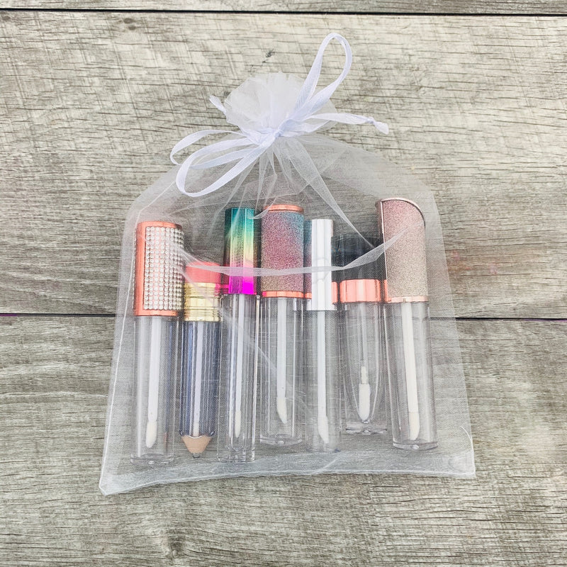 White Sheer Organza Bags 10CT 6x9 inch Lip Gloss Bags Drawstring Pouch