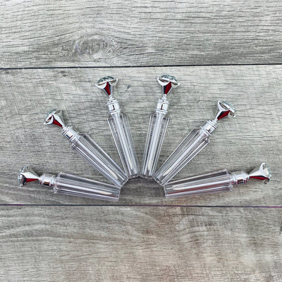 6 Pack - Silver with Diamond Cap 3ml Gloss Tubes - No ProbLlama