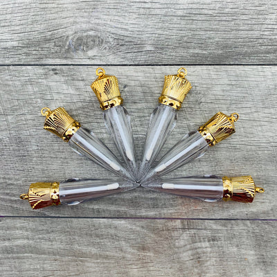 6 Pack - Clear Acrylic 5ml Gold Crown Gloss Tubes - No ProbLlama