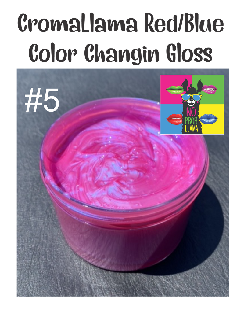 Pre-Made Lip Gloss Base - CromaLlama Red Blue - 