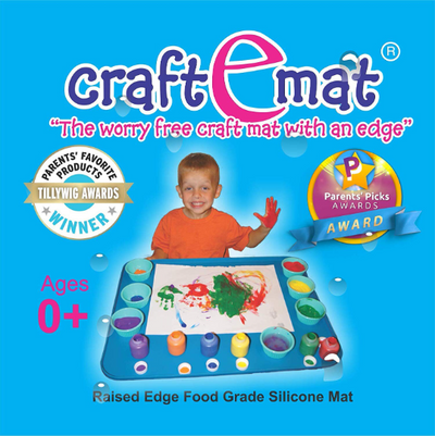 Craft E Mat - Oversize 21 1/4" x 18" Worry Free Silicone Craft Mat for Kids and Adults. (multiple colors)