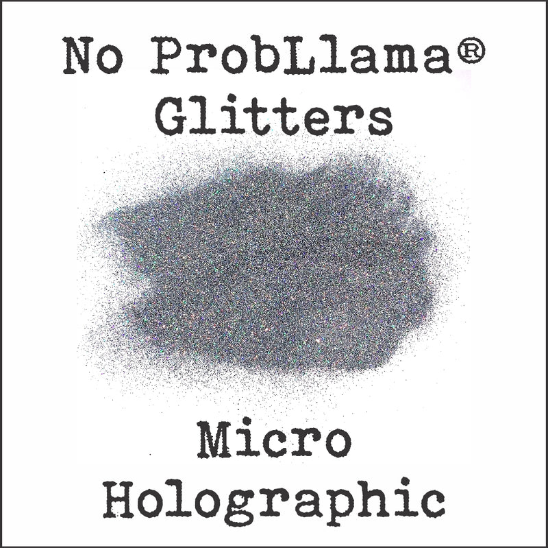 No ProbLlama Glitter - Micro Silver Holographic - Made in the USA - .004 square cut